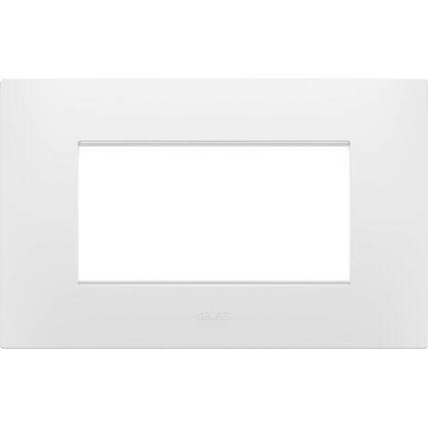 PLAQUE EGO RECTANGULAIRE 4P BLANC SATIN GEWISS GW16004PW