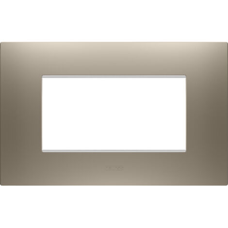 PLAQUE EGO RECTANGULAIRE 4P BRONZE CLAIR GEWISS GW16004BR