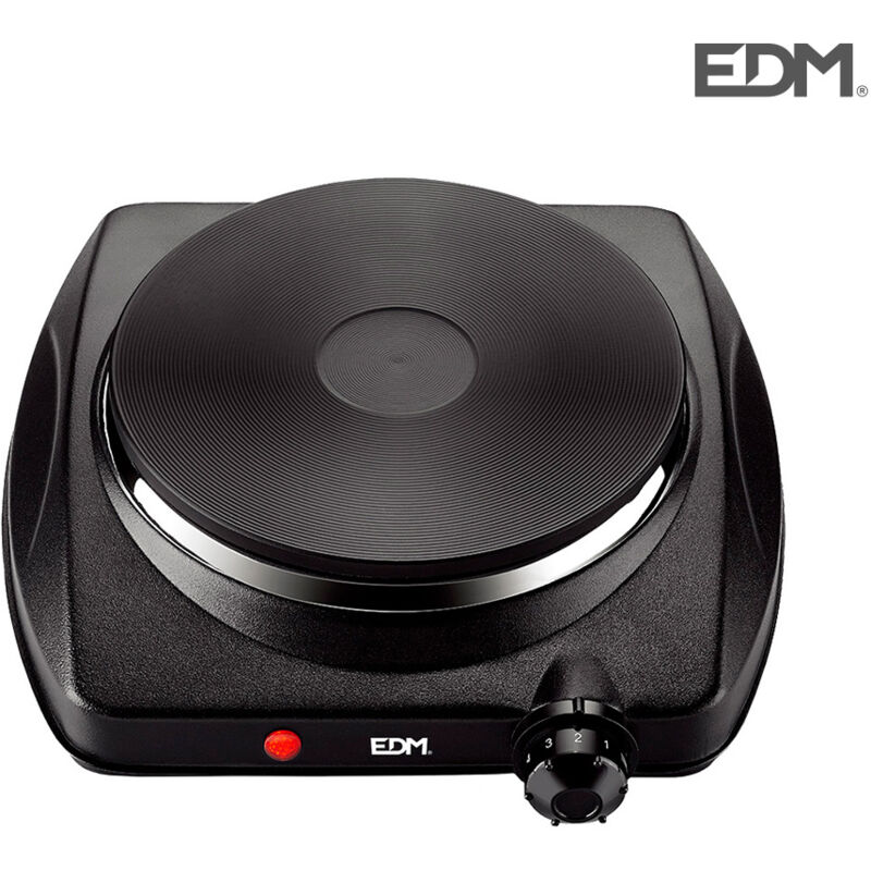 EDM - Cuisinière électrique noire 1400w 1 brûleur ce/a13 25x26x8,5cm .