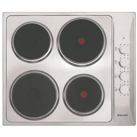 Plaque électrique 4 foyers 6000W – Plaque scellée en acier inoxydable – Zones de cuisson haute vitesse – Installation intégrée recommandée – Glemgas - GTL640IX