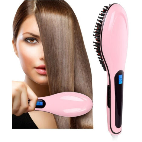 Plaque électrique Ionique Lcd, Brosse à Cheveux Lisse, Température Hqt-906