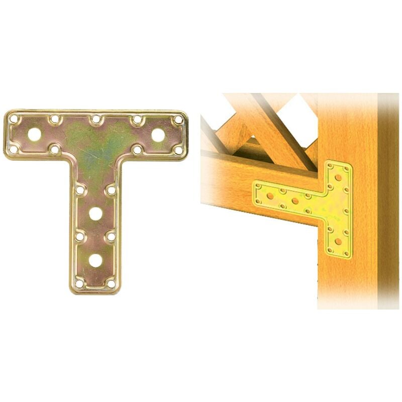 Plaque en acier en forme de t 10 pièces pour la fixation de poutres en bois 160x115x45 - Séjour
