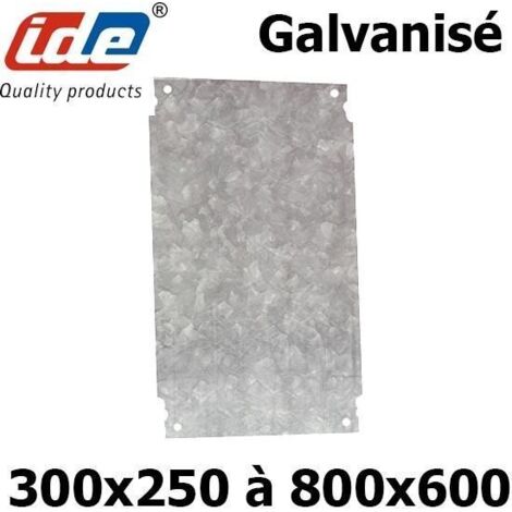 Plaque en acier galvanisé pour coffret polyester IDE - Dimensions - pour coffret IDE (HxL) 754x556