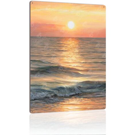 Plaque en Métal Vintage Art Murale pour Jardin de Citrons, Durable et Beau, Parfaite pour Ajouter une Touche de Méditerranée 40x30 cm.
