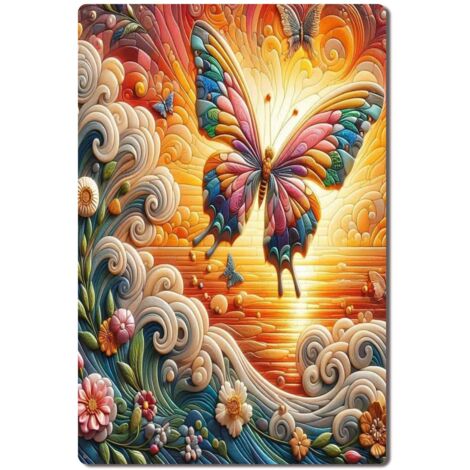 Plaque en Métal Vintage Art Murale pour Jardin de Verre Cuisine Salon et Bar, Durable et Beau, Parfaite pour Tous les Espaces Intérieurs et Extérieurs 40x30 cm.
