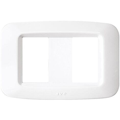 Plaque en technopolymère, Ave Banquise Système 45 2 Modules Blanc, brillant 45PY002BB