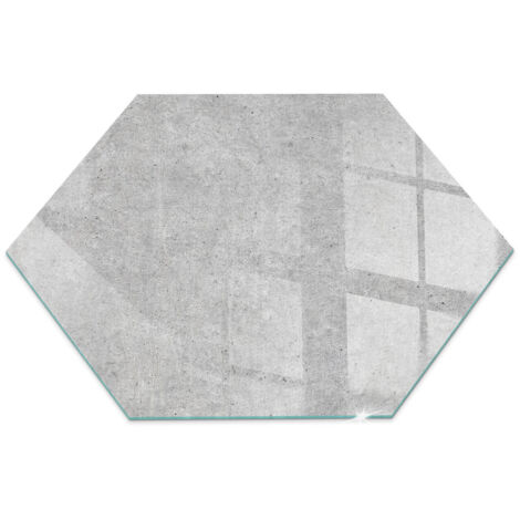 Plaque en verre Cheminée Protecteur de Sol Sous la Cheminée Verre Trempé Protection Thermique Texture béton brut h40 cm