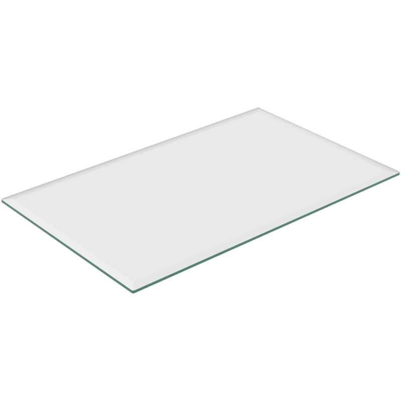 Plaque en verre de sécurité trempé, pour table et cheminée, rectangulaire, 100x62 cm, 8 mm, transparente - Relaxdays