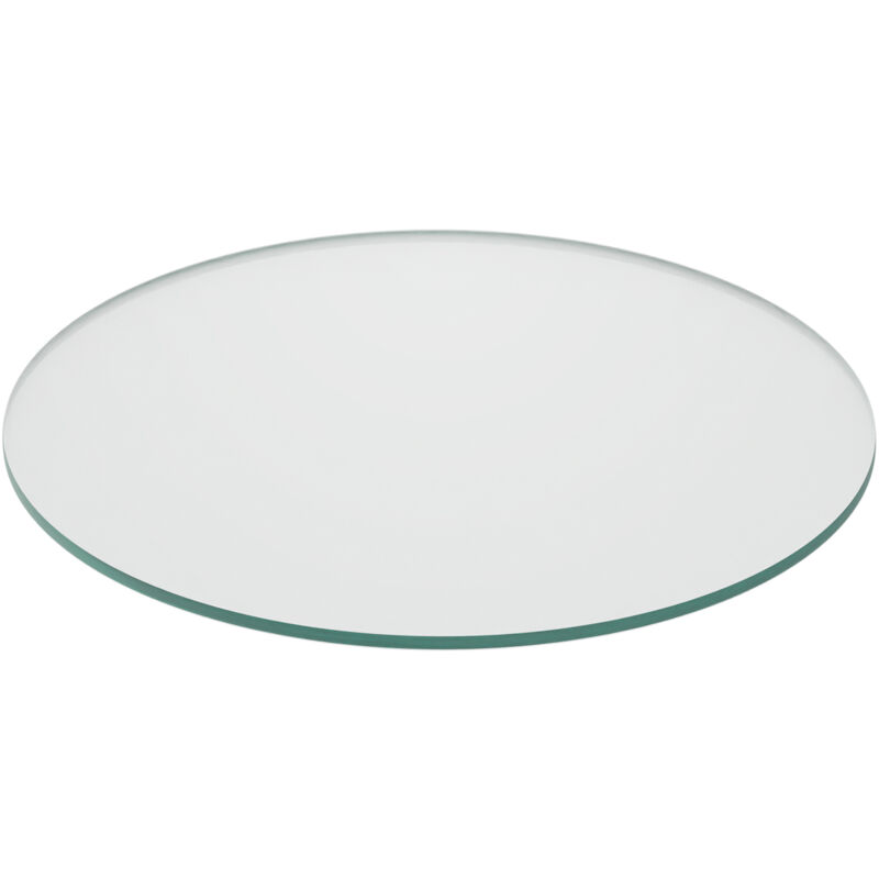 Relaxdays Plaque en verre de sécurité trempé, pour table et cheminée, ronde, Ø 40 cm, 8 mm d'épaisseur, transparente
