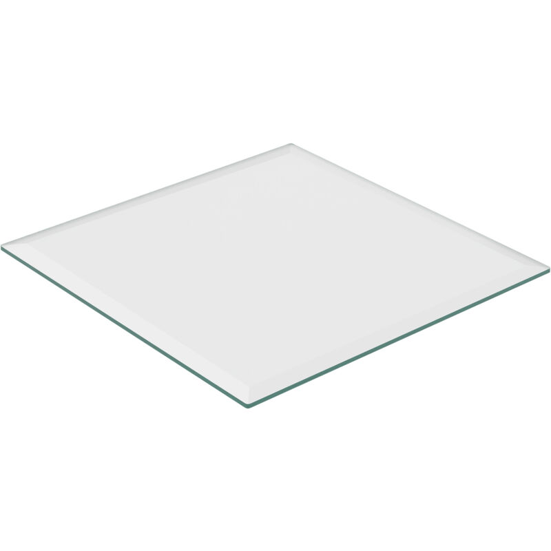 Relaxdays Plaque en verre de sécurité trempé, pour table et cheminée, carrée, 70x70 cm, 8 mm d'épaisseur, transparente