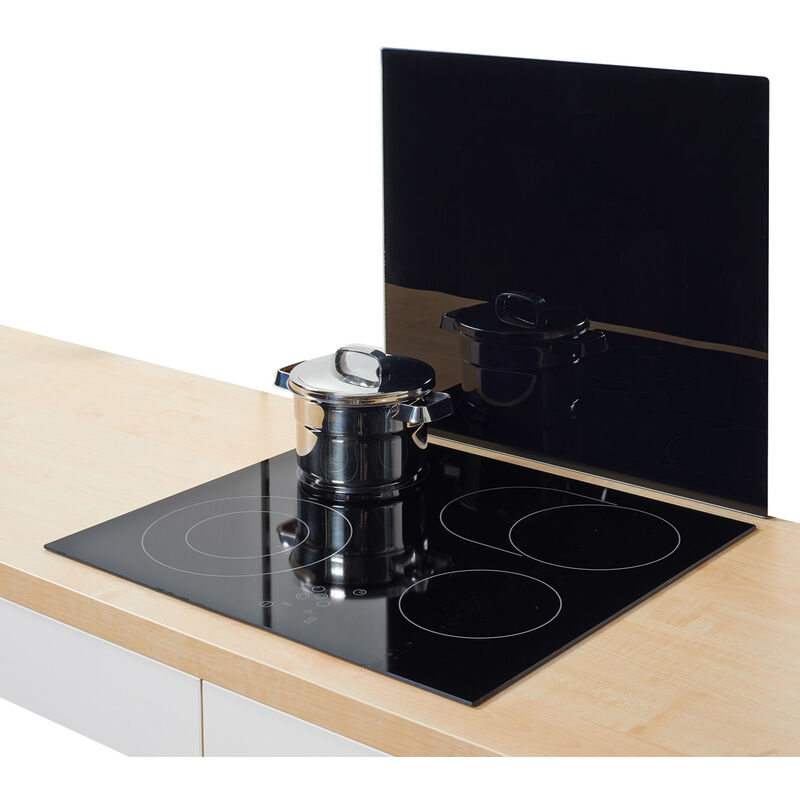 Plaque en verre noir pour poêle — grande Zeller