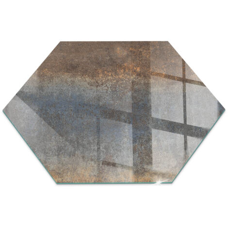 Plaque en verre trempé avec impression décorative Protection de sol sous cheminée Motif texturé abstrait h40 cm