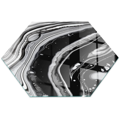 Plaque en verre trempé de sol décorative imprimée premium sous cheminée Vagues et lignes abstraites h40 cm