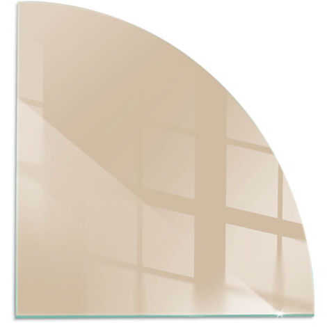 Plaque en verre trempé pour cheminée indépendante de sol avec impression Couleur Beige 1/4 100x100 cm