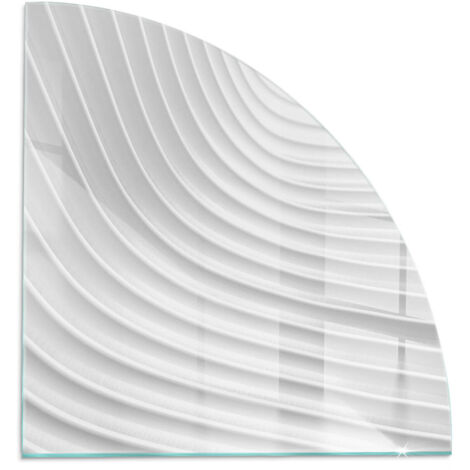 Plaque en verre trempé pour cheminée indépendante de sol avec impression Vagues de lignes délicates 1/4 100x100 cm