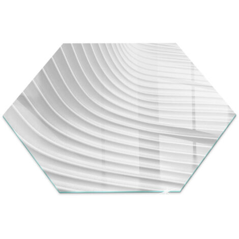 Plaque en verre trempé pour cheminée indépendante de sol avec impression Vagues de lignes délicates h40 cm