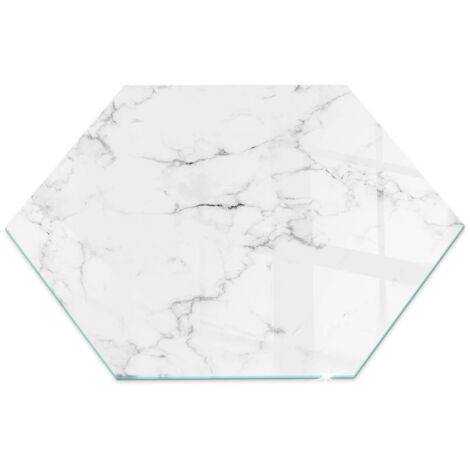 Plaque en verre trempé sous cheminée et poêle protection sol parquet Motif marbré avec veines h40 cm