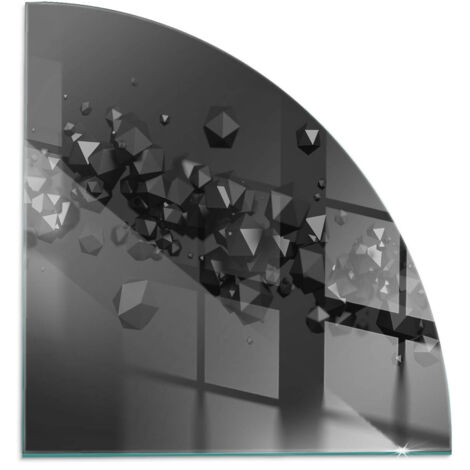Plaque en verre trempé sous cheminée et poêle protection sol parquet Nuage abstrait de solides 1/4 100x100 cm