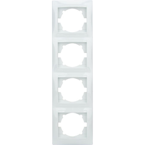 Plaque encastrée 4 boîtes verticales Zyna - Blanc - Zenitech