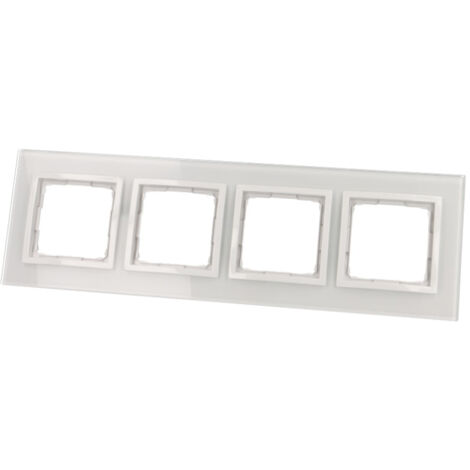 Plaque enjoliveur quadruple verre givré Simon Premium