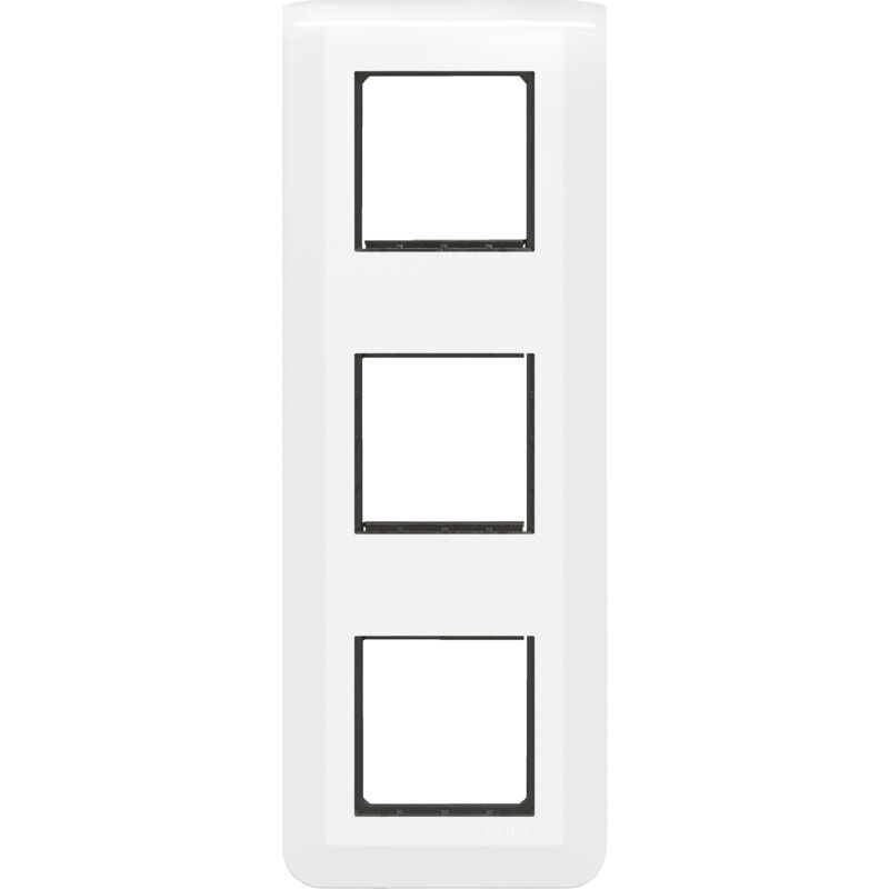 Plaque Mosaic avec support pour 3 x 2 modules montage vertical - Blanc - Legrand