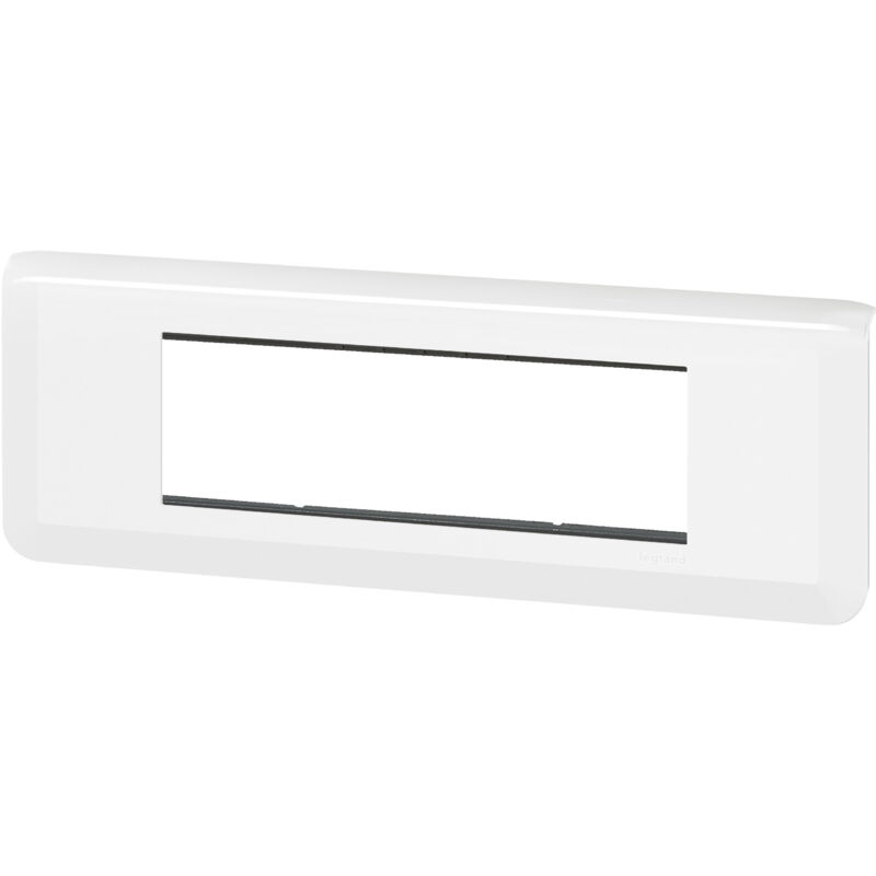 Plaque Mosaic avec support pour 6 modules montage horizontal - Blanc - Legrand