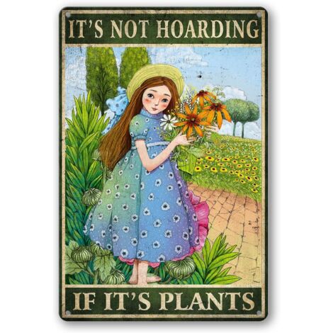 Plaque Étaine de Jardin Poster Mural de Plantes Vintage Décoration de Chambre Fairycore Art Mural de Jardin Métallique Posters de Plantes pour Esthétique de Chambre Plaques de Jardinage 20x30 cm