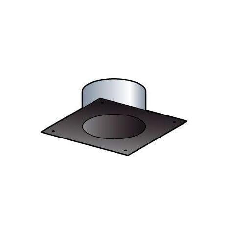 Plaque finition tubage carree 20x20cm (section 30x30) noir (ral9019) dn80mm