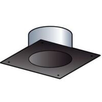 Plaque finition tubage carree 20x20cm (section 30x30) noir (ral9019) dn80mm