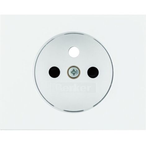 Plaque frontale avec caches contacts pour prise avec terre, blanche, K.1