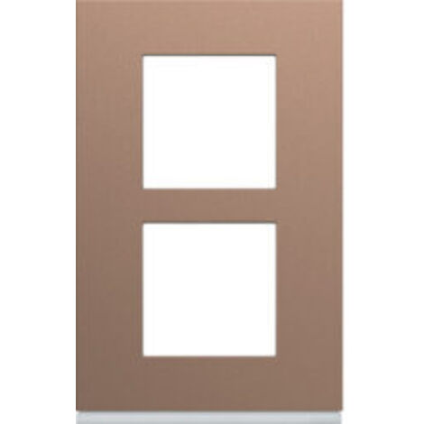 Plaque gallery plastique peint 2 postes verticale 57mm rosé (WXP0522)