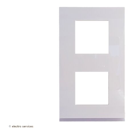 Plaque Gallery plastique Verticales Entraxe 71 mm - 2 postes - Blanc pure - WXP0042