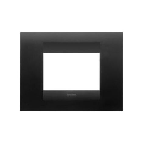 PLAQUE GEO 3P NOIR SATINÉ GEWISS GW16403VN