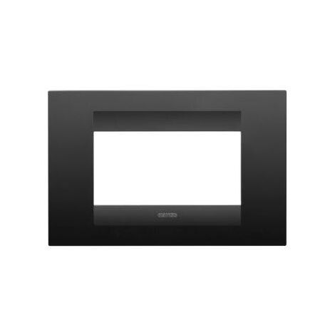 PLAQUE GEO 4P NOIR SATINÉ GEWISS GW16404VN