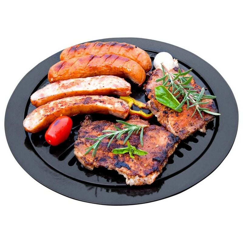 Plaque grill pour réchauds à gaz portable cuisson Grille anti adhesive Récupération graisses - black