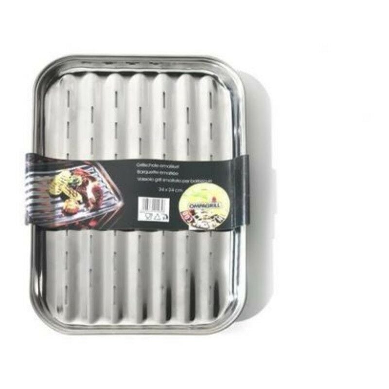 Plaque grill inox Ompagrill 34 x 24 cm