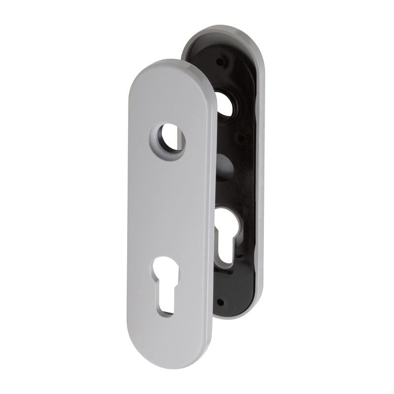 Plaque gris manhattan - Clé I - 165 mm - NY92F et NY94F - La paire - Normbau