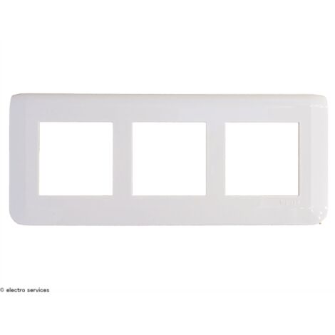 Plaque horizontale Mosaic Legrand 3x2 modules spéciale rénovation  Finition: Blanc