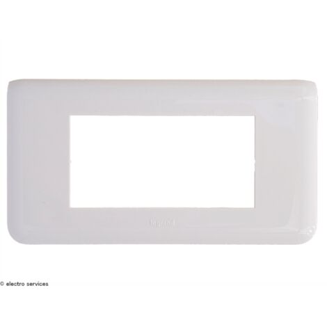 Plaque horizontale Mosaic Legrand 4 modules  Finition: Blanc