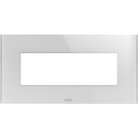 PLAQUE ICE 6P VERRE TITANE GEWISS GW16906CT