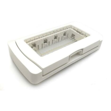 Plaque idrobox gem compatible vimar plana 14943.01 ip55 3 modules blanc - s6003b