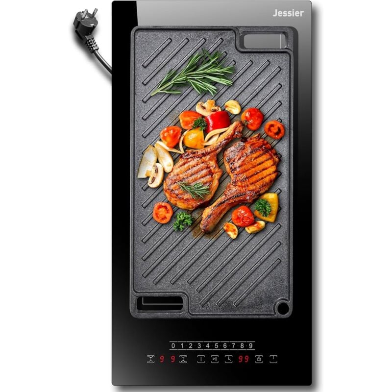 Disaenvir - Plaque Induction 2 Feux Encastrable Avec Prise, Jessier Plaque de Cuisson Induction Flexible 30 Cm, Plaque Electrique 2 Feux 3500W