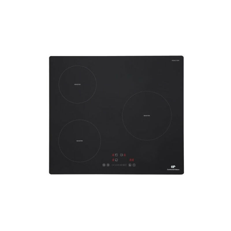 Plaque induction 3 foyers 3 timers 3 boosters Noir 