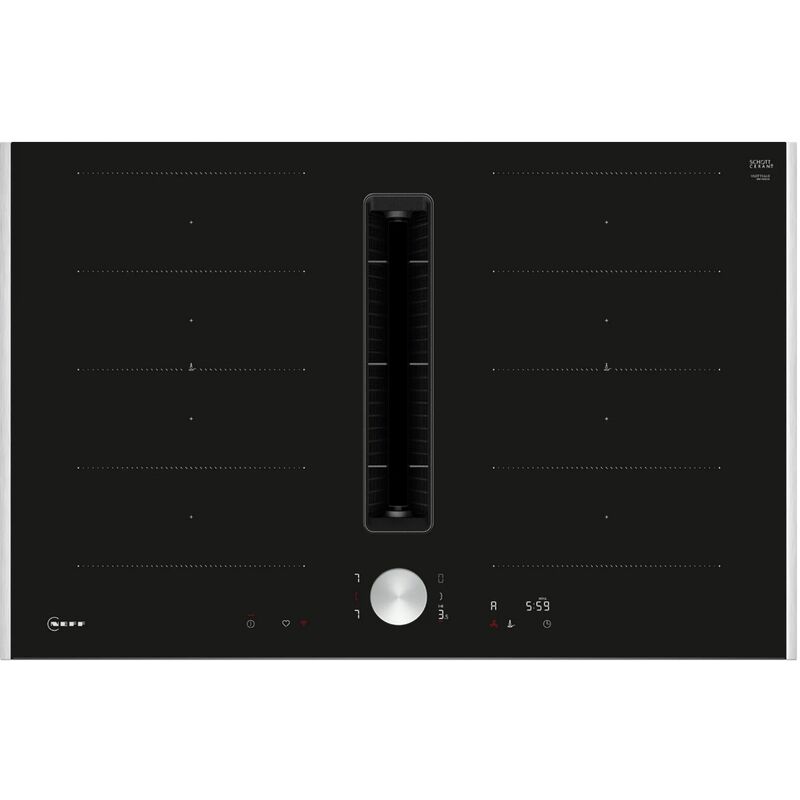 Table de cuisson induction aspirante 80cm 4 feux 7400w noir Neff V68TTX4L0