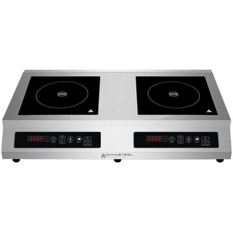 Plaque induction double 2000W + 1500W – Acier inoxydable – Commande digitale à LED – 10 niveaux de température et puissance