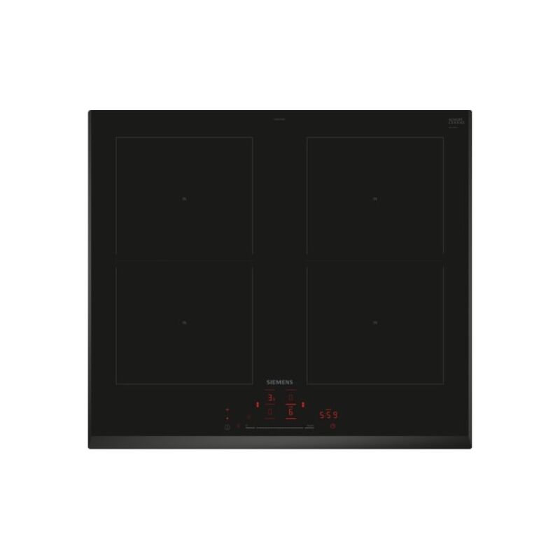 Table de cuisson à induction 60cm 4 foyers 7400w noir Siemens ED651HQB1E