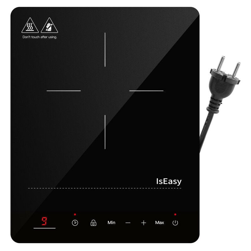 Plaque à Induction Portable, Table Induction 1 Foyers, Plaque de Cuisson à Induction 2100W Avec Minuterie, Verrou Enfants