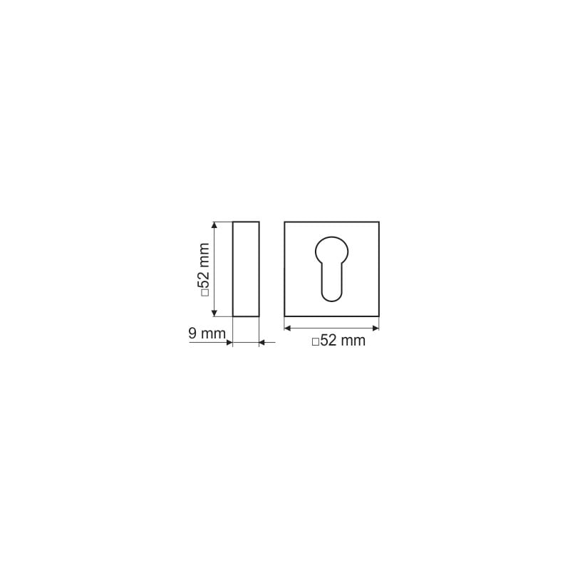 Plaque inférieure PLT26J-Y, Premium Line, nickel brossé, carrée