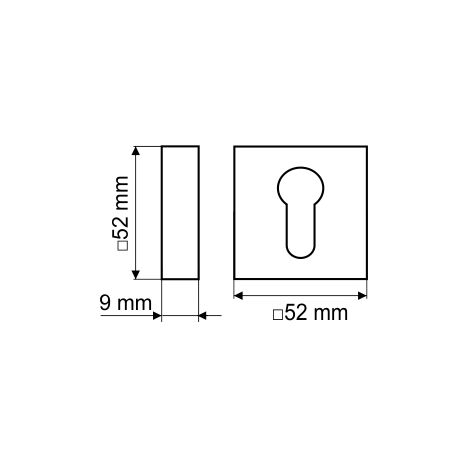 Plaque inférieure PLT26J-Y, Premium Line, nickel brossé, carrée