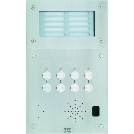 Plaque inox 8bp+grav+ecl URMET 52008G